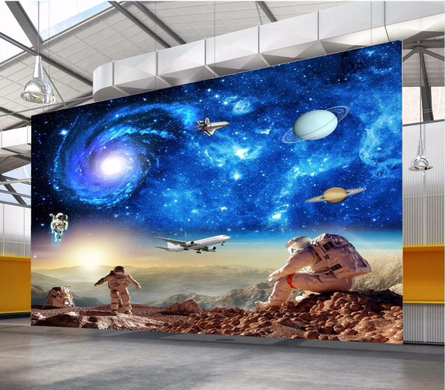 Space mural man dog shuttle free wallpaper for tablet - medium preview image