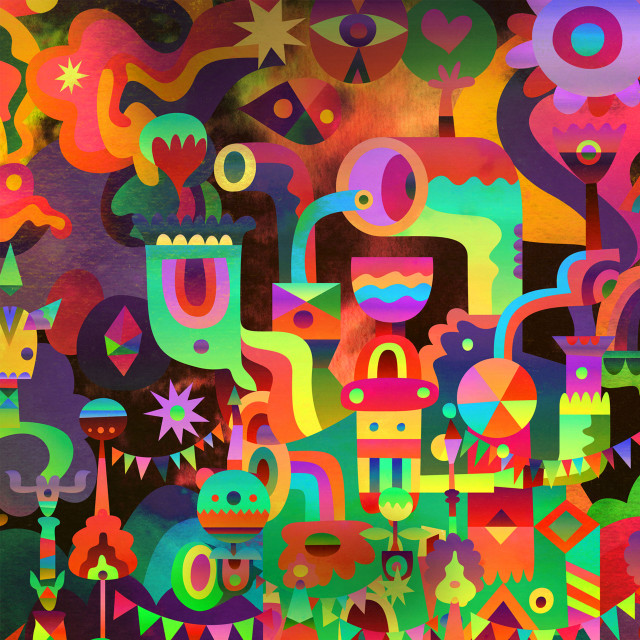Colorful pattern art shapes vibrant #2 free wallpaper for tablet - medium preview image