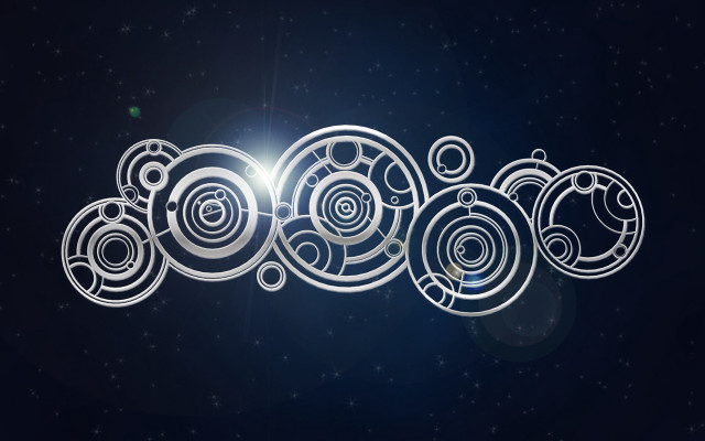 Blue background white swirl star free wallpaper for desktop - medium preview image