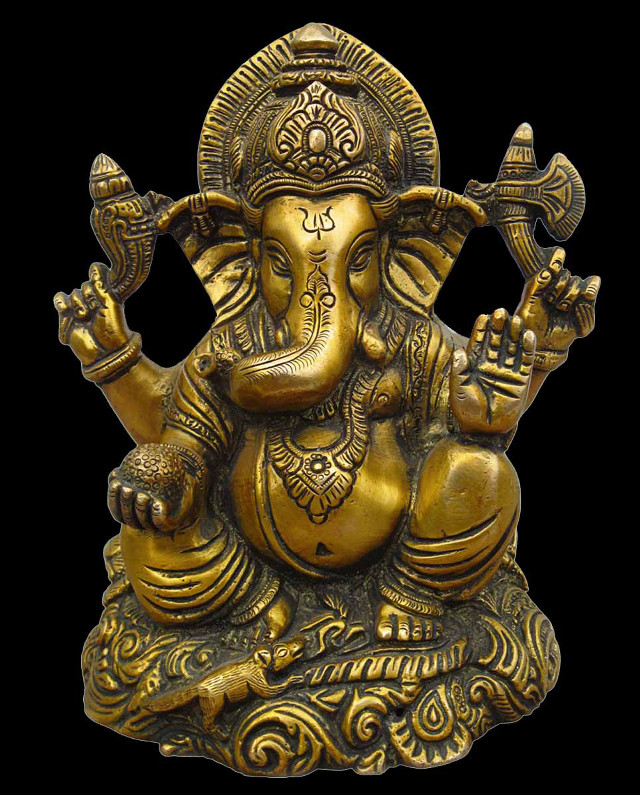 Gold elephant bird statue black free wallpaper for mobile - medium preview image