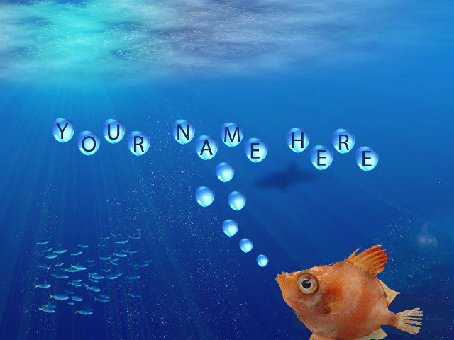 Fish bubbles water yourname netart free wallpaper for desktop - medium preview image