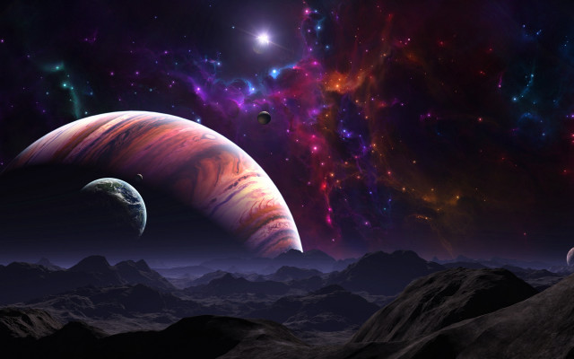 Space scene planets stars distant #5 free wallpaper for desktop - medium preview image