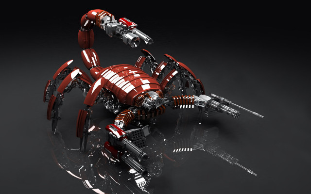 Red robot gun black background #5 free wallpaper for desktop - medium preview image