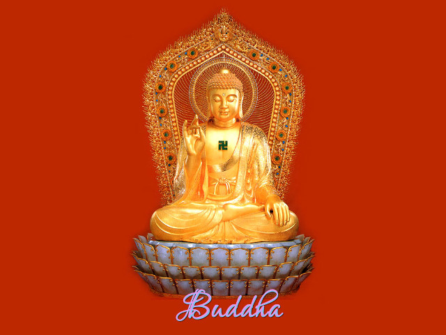 Buddha statue stone bowl red free wallpaper for desktop - medium preview image