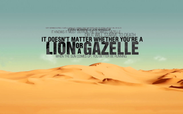 Desert lion quote cloudy sky free wallpaper for desktop - medium preview image
