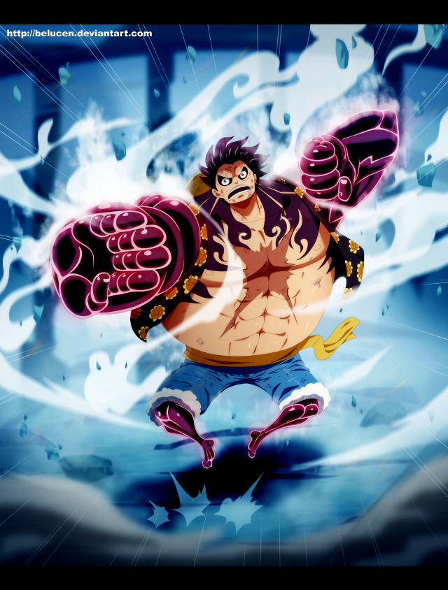 Luffy big fist blue star free wallpaper for mobile - medium preview image