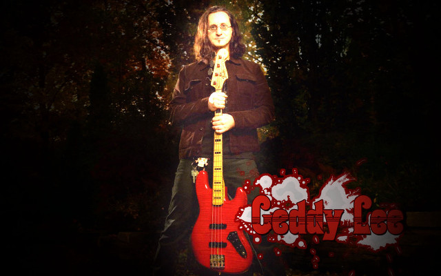 Man red guitar dark forest free wallpaper for desktop - medium preview image