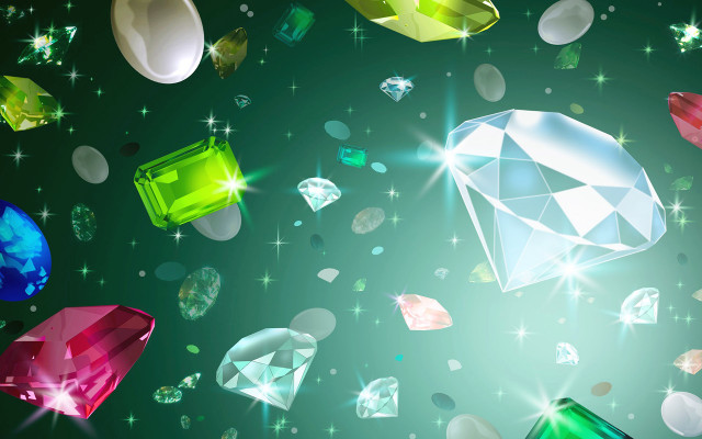 Colored diamonds flying sparkles stars free wallpaper for desktop - medium preview image