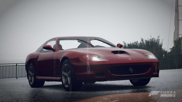 Red sports car wet road #2 free wallpaper for desktop - medium preview image