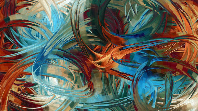 Colorful patterned shapes abstract art free wallpaper for desktop - medium preview image