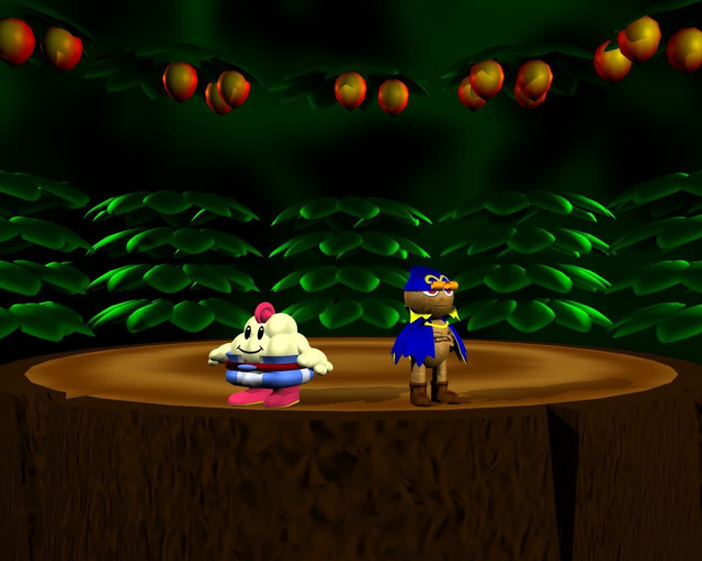 Cartoon character bowl of fruit free wallpaper for desktop - medium preview image