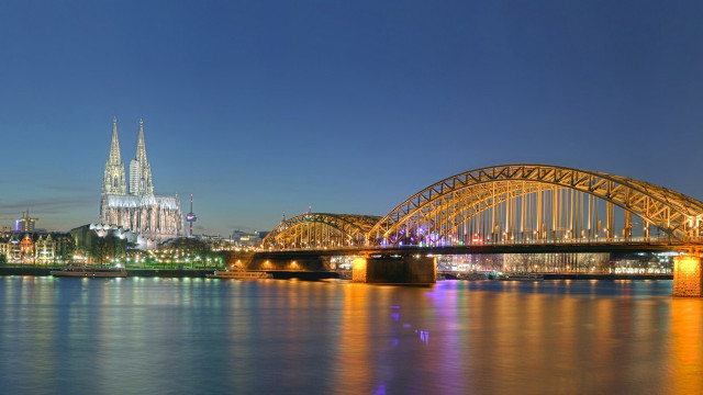 Bridge river city night lights #14 free wallpaper for desktop - medium preview image