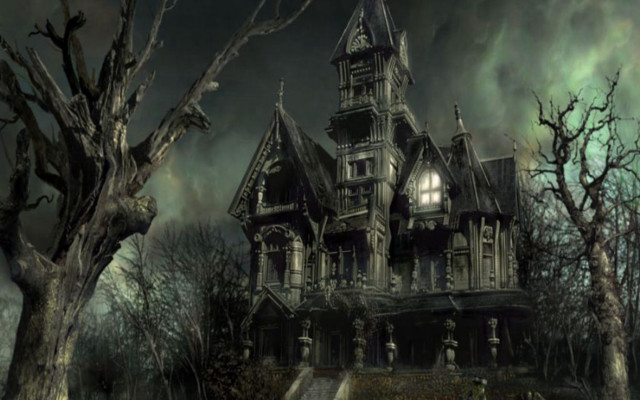 Creepy house creepy tree creepy free wallpaper for desktop - medium preview image