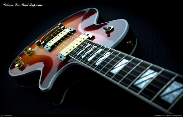 Red white electric guitar black free wallpaper for desktop - medium preview image