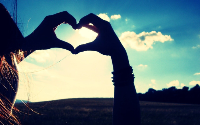 Woman heart hands sunlight love #2 free wallpaper for desktop - medium preview image