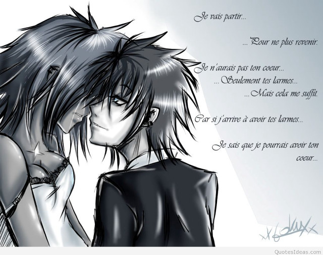 Anime couple characters quote background free wallpaper for desktop - medium preview image