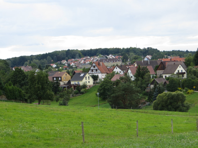 Green field houses hill fence free wallpaper for desktop - medium preview image