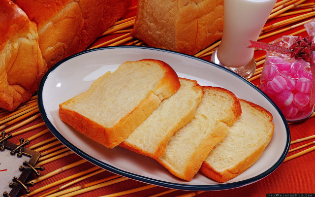 Plate bread table glass milk free wallpaper for desktop - medium preview image