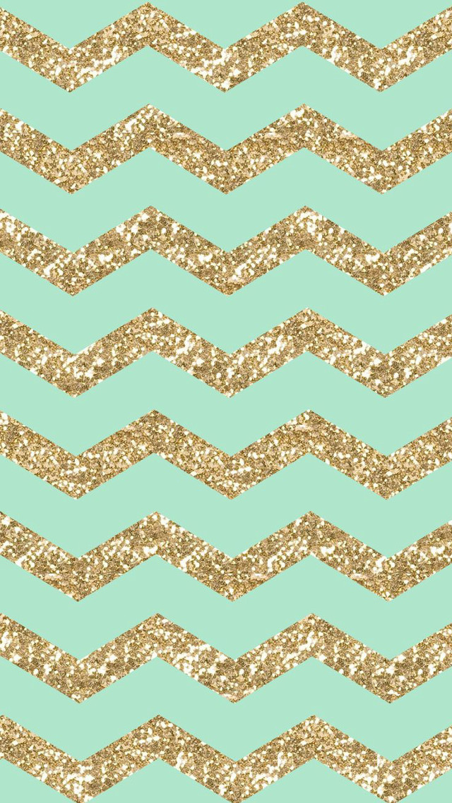 Green gold chevron glitter background #3 free wallpaper for mobile - medium preview image