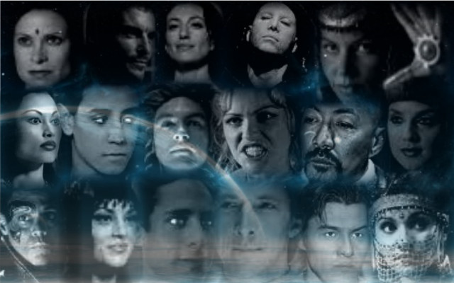 Collage people facial expressions hands free wallpaper for desktop - medium preview image