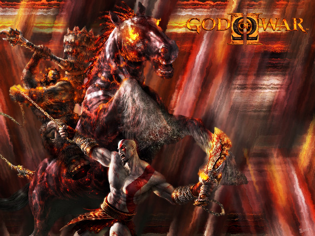 Man horse demon sword painting free wallpaper for desktop - medium preview image