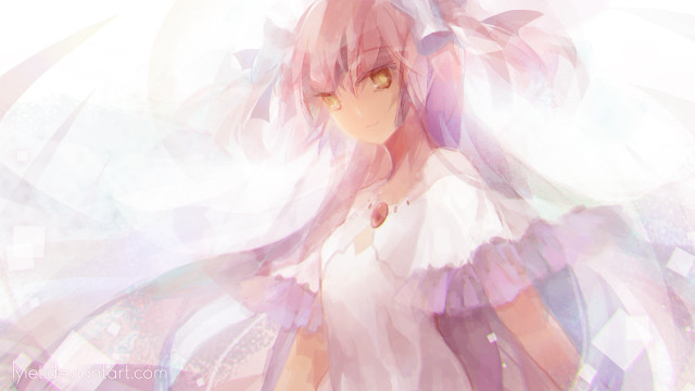 Pink hair white dress kaname free wallpaper for desktop - medium preview image