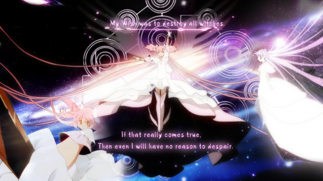 Anime characters space scene quote free wallpaper for desktop - medium preview image