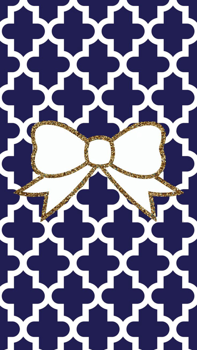 Bow gold glitter blue white #2 free wallpaper for mobile - medium preview image