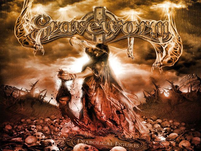 Woman long dress skulls pile free wallpaper for desktop - medium preview image