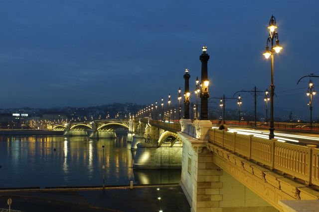 Bridge river night lights streetlight #2 free wallpaper for desktop - medium preview image