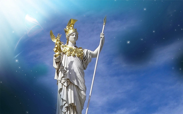 Goddess sky statue fire staff free wallpaper for desktop - medium preview image