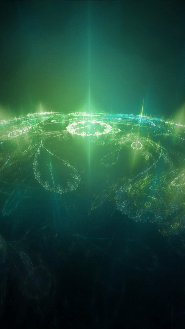 Green earth bright light hologram free wallpaper for mobile - medium preview image