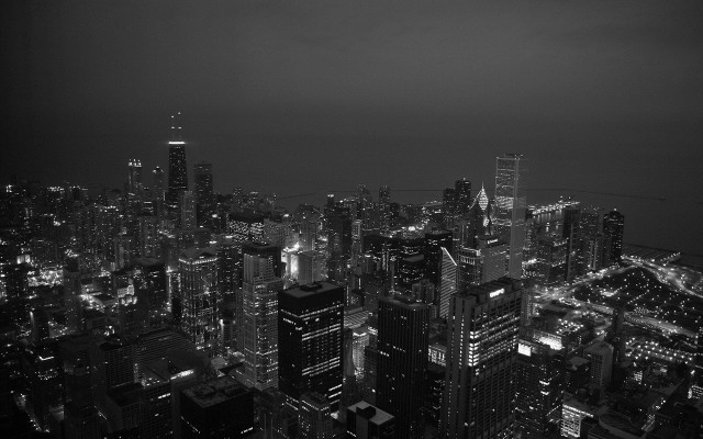 City night black white skyscrapers #2 free wallpaper for desktop - medium preview image