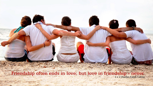 Beach group people ocean quote #3 free wallpaper for desktop - medium preview image
