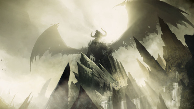 Man demon forest foggy wings free wallpaper for desktop - medium preview image
