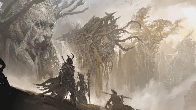 Mountain people forest monsters giant free wallpaper for desktop - medium preview image