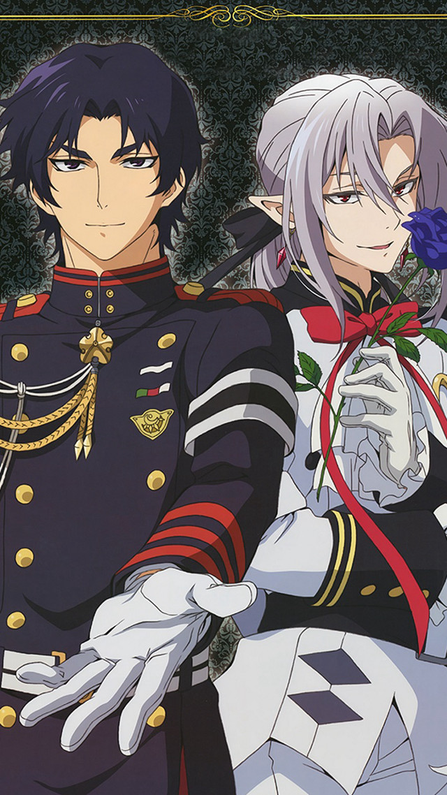 Anime characters uniform flower white free wallpaper for mobile - medium preview image