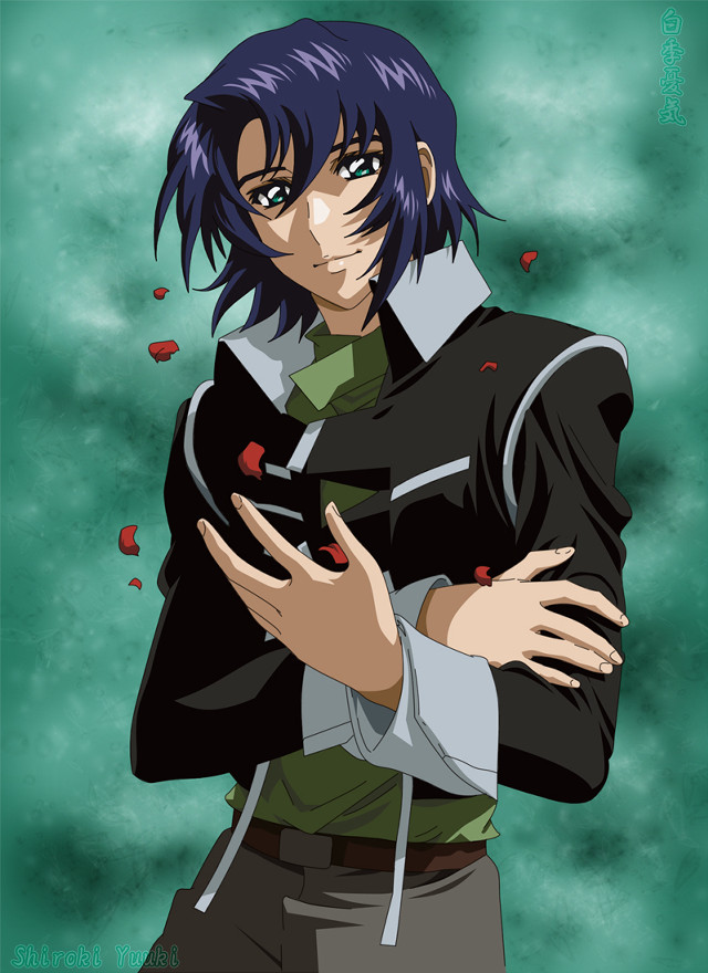 Blue haired man crossed arms free wallpaper for mobile - medium preview image