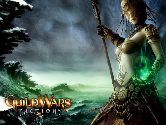 Woman green dress holding spear free wallpaper for desktop - medium preview image