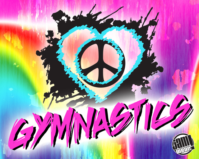Colorful peace sign heart gymnastics free wallpaper for desktop - medium preview image