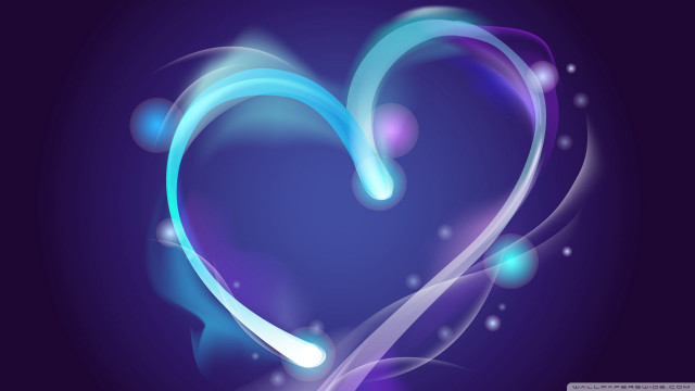 Blue heart swirly design bubbles free wallpaper for desktop - medium preview image