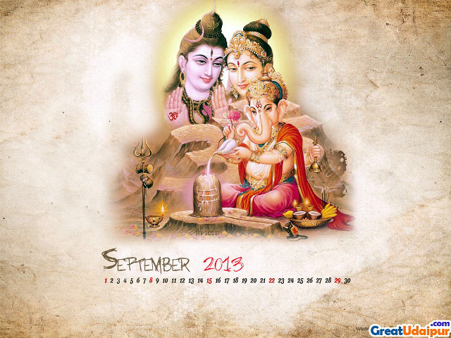 Ganeshri calendar bapu divine beach free wallpaper for desktop - medium preview image