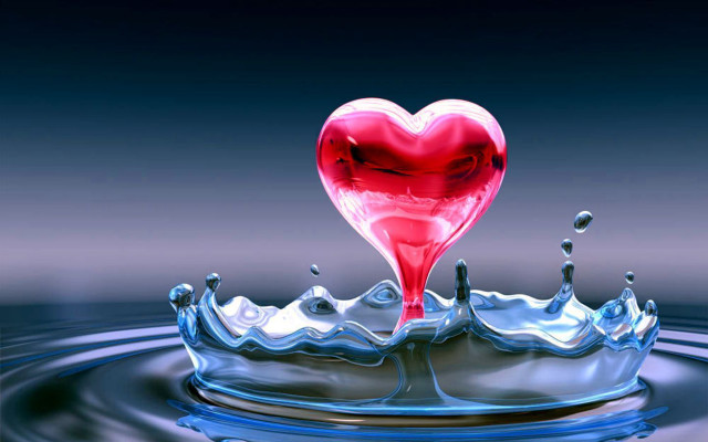 Heart shaped object water splash #2 free wallpaper for desktop - medium preview image