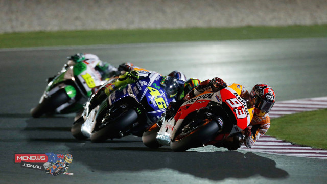 Motorcyclists racing track night lights free wallpaper for desktop - medium preview image