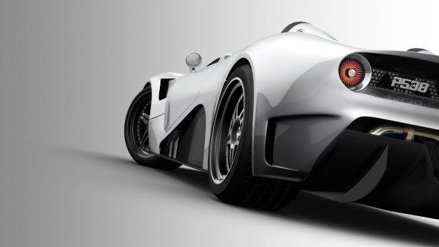 White sports car rear rendering free wallpaper for desktop - medium preview image