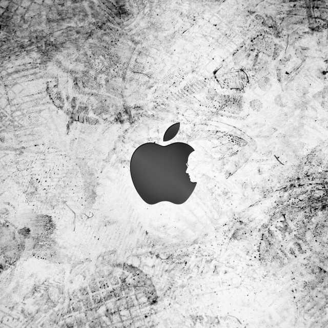 Black white apple logo cement free wallpaper for tablet - medium preview image