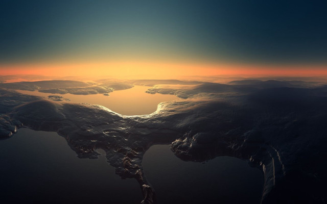 Mountain range sunset sunrise computer free wallpaper for desktop - medium preview image