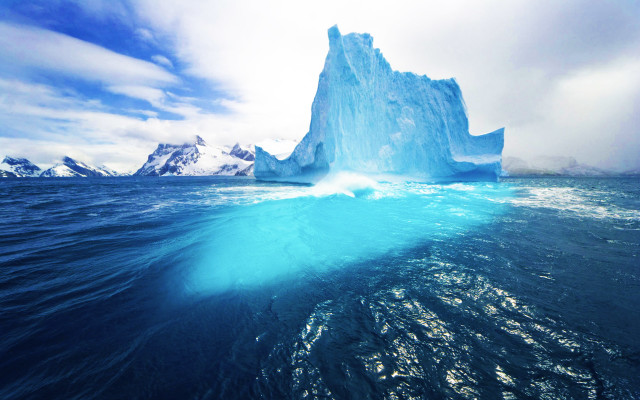 Iceberg floating ocean blue sky #2 free wallpaper for desktop - medium preview image