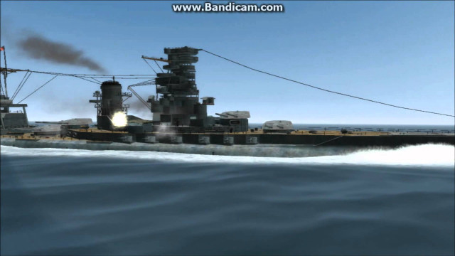Battleship ocean smoke stacks computer free wallpaper for desktop - medium preview image