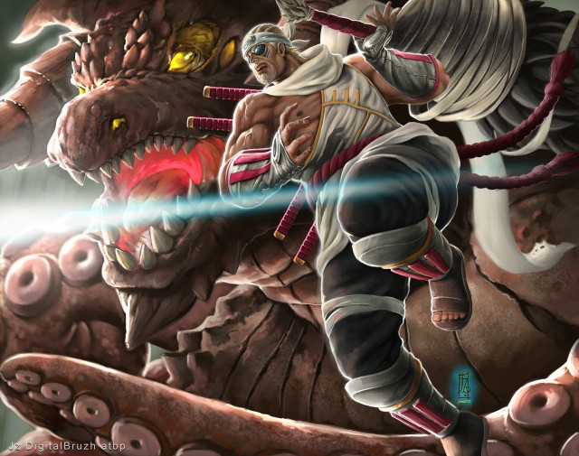 Man dragon demon horse forest free wallpaper for desktop - medium preview image